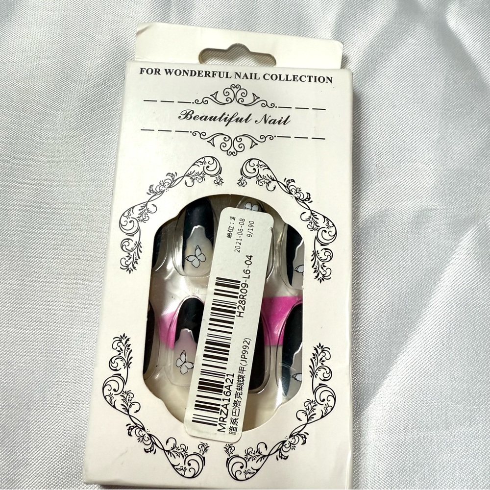 24 PC Press on Nail Set x5 Long French Medium Almond Long Ballerina French Nails - Picture 5 of 16
